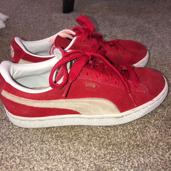 red puma suede size 6